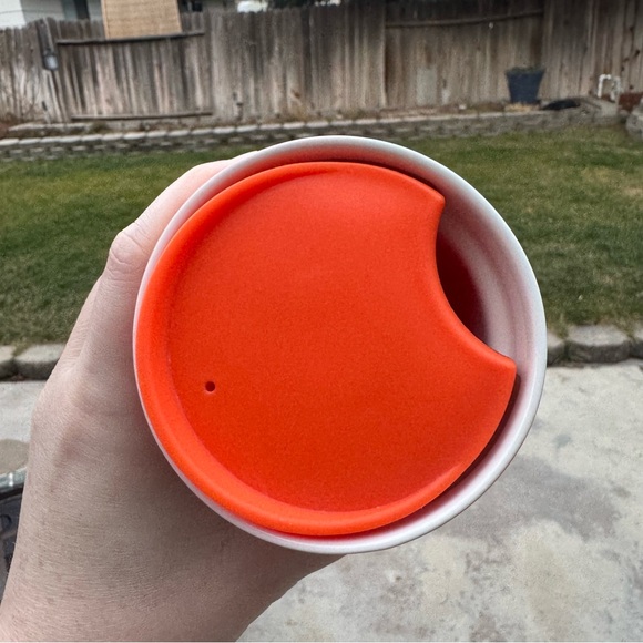 Starbucks Watercolor Tropical Sunset Ombre Ceramic Tumbler Cup 12 oz Orange Teal - Picture 10 of 11